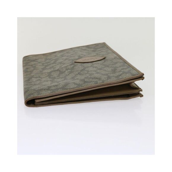 Pre Loved SAINT LAURENT  Clutch Bag Leather nylon 2Set Gray Khaki Auth ar11245 - Picture 4 of 10